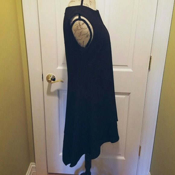 New BCBGMaxAzria Bette jacquard minimalist notch collar boxy high-low mini dress - Picture 7 of 16